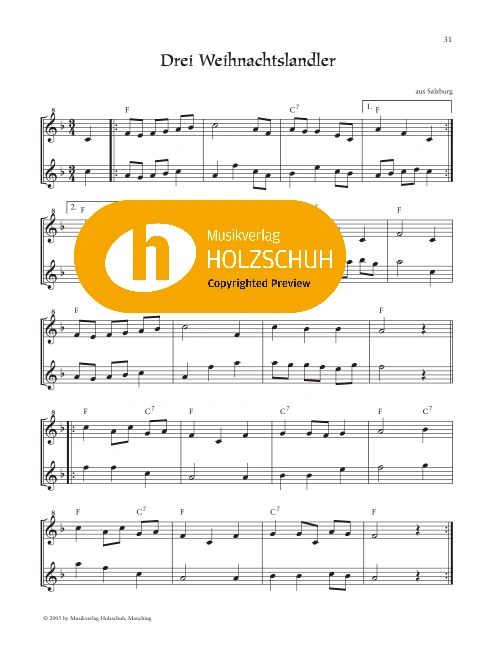 Drei Weihnachtslandler